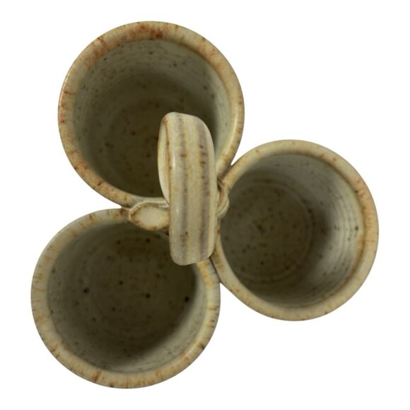 Chris Davis Art Pottery Condiment Server Signed Perkins Cove Ogunquit Maine - Picture 4 of 7